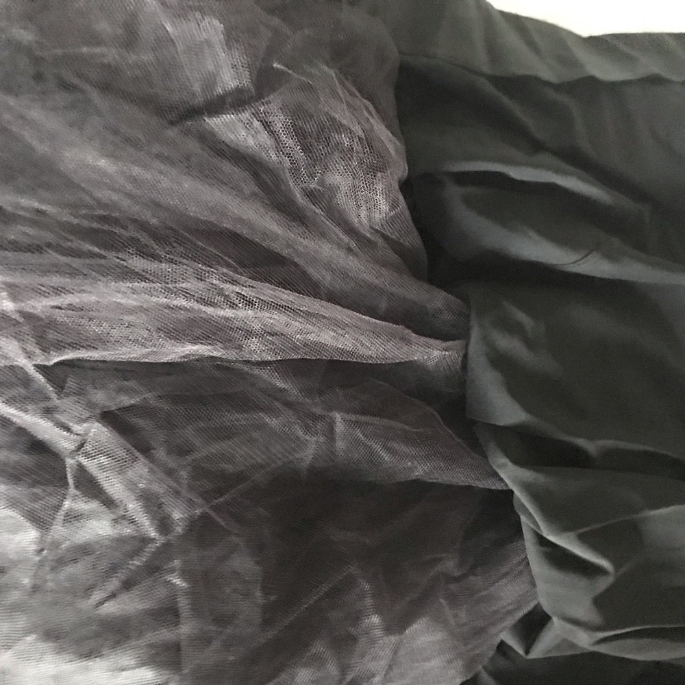 La Blanca Black & White Satin Strapless Prom Dress - Picture 5 of 5